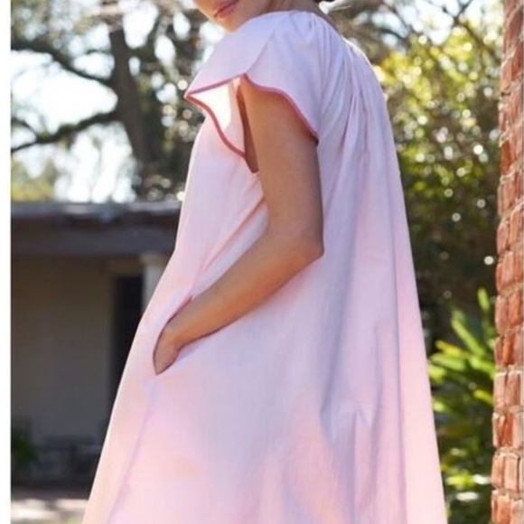 Pink Ruffled A-line Mini Dress - Picture 2 of 7